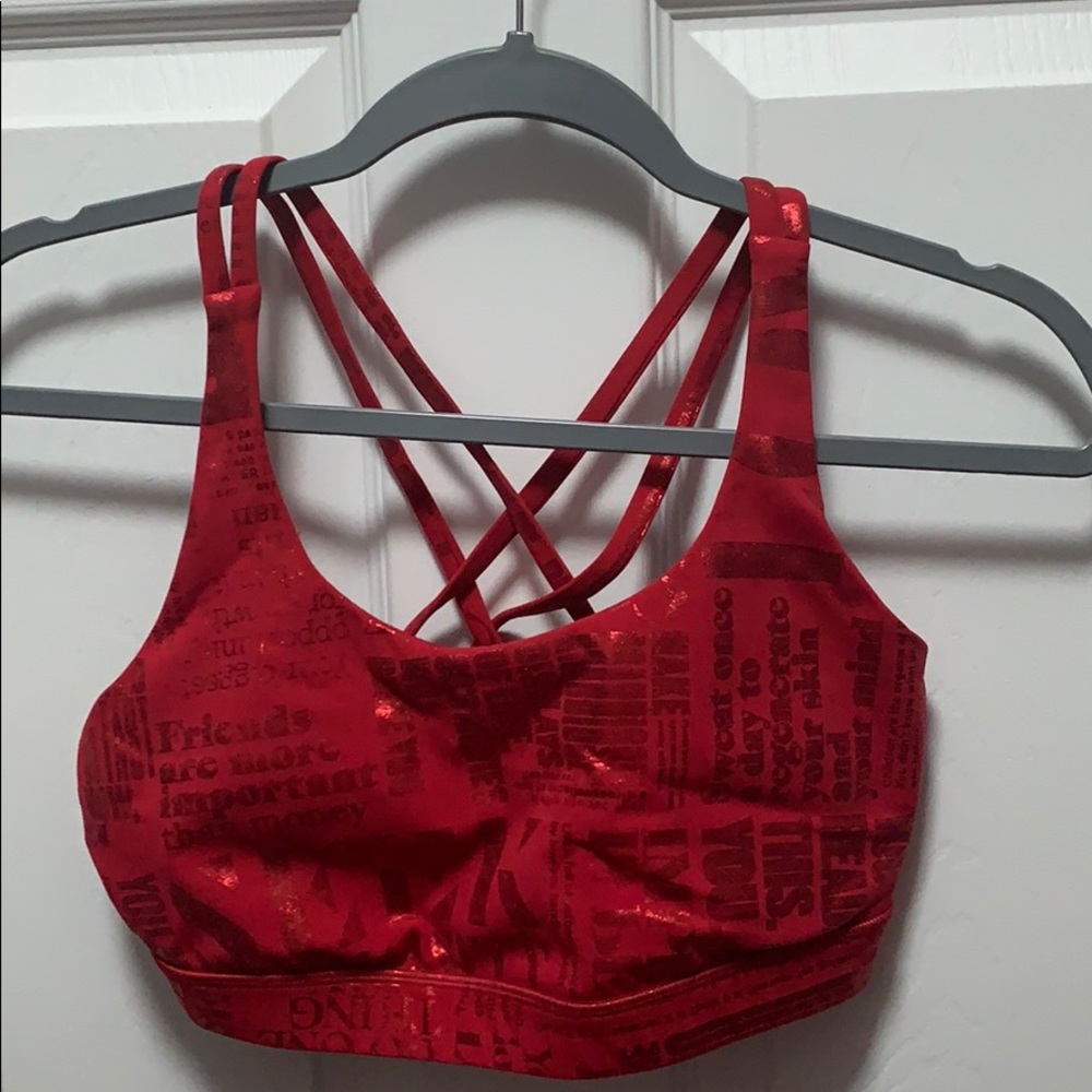 LULULEMON SPORTS BRA RED SIZE 8